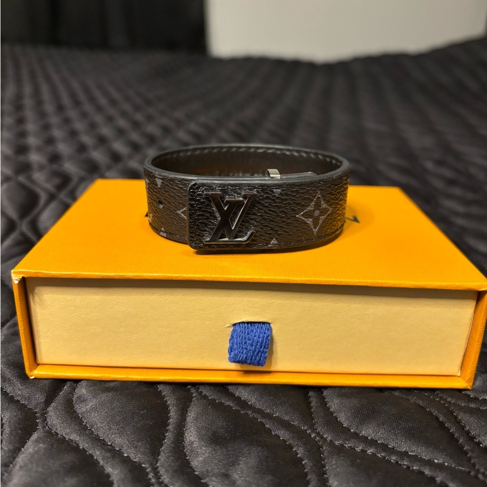 Louis Vuitton Black Slim Monogram Eclipse Bracelet